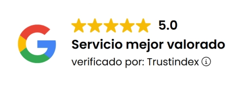 Servicio mejor valorado en Google, verificado por Trustindex